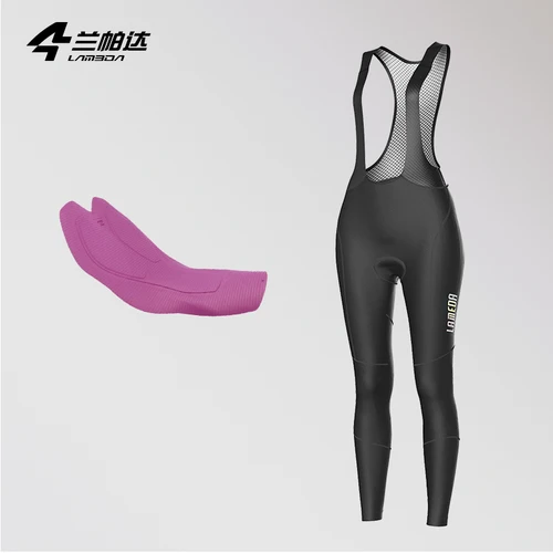 Imagen 2 del producto Lameda Pantalones de mujer de lana que mantienen el calor pantalones largos con pechera pantalones de invierno de alta elasticidad ropa de ciclismo para mujer