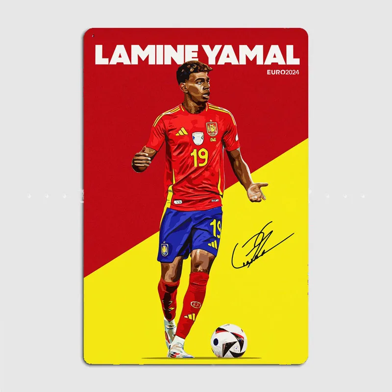 Lamine Yamal Football Player Metal Poster Retro Custom Bar Club Wall Art Decor Pub Tin Sign Home Decor Room Decor