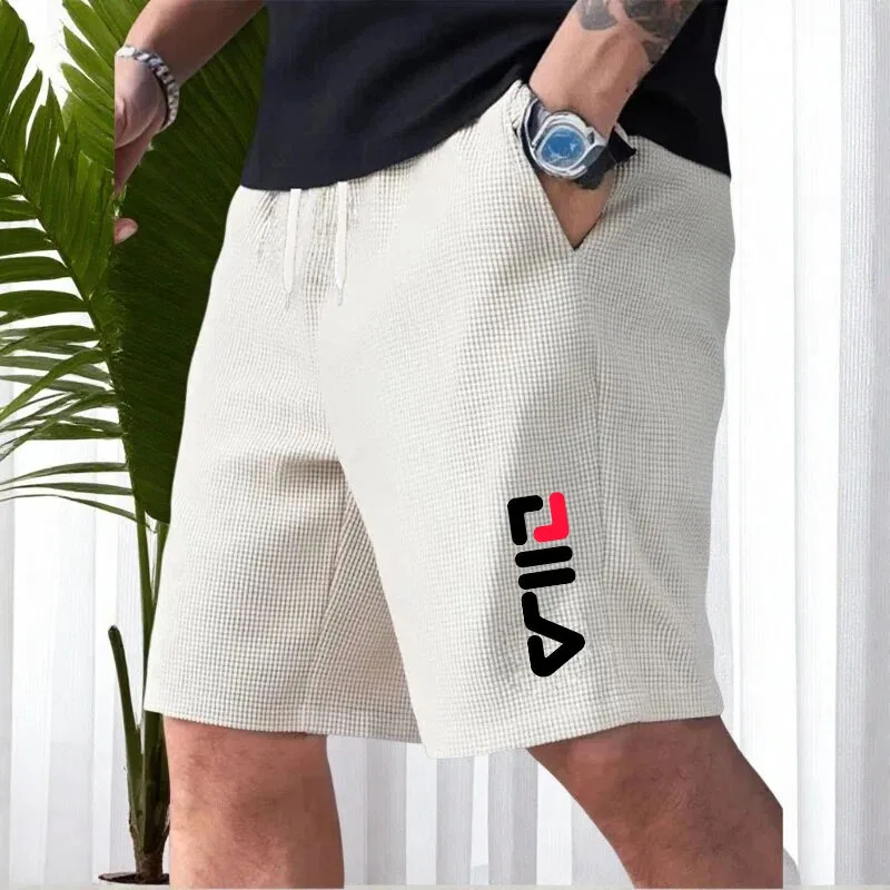 Men Color Block Chicago and Letter Print Shorts Drawstring Waist Summer Street Fashion Shorts Summer Oversized Daily Streetwear