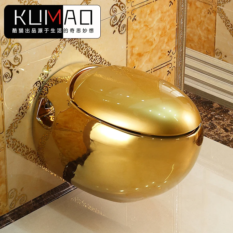 Wall-mounted golden toilet for small household use, hanging water pump, colored gold toilet, wall mounted