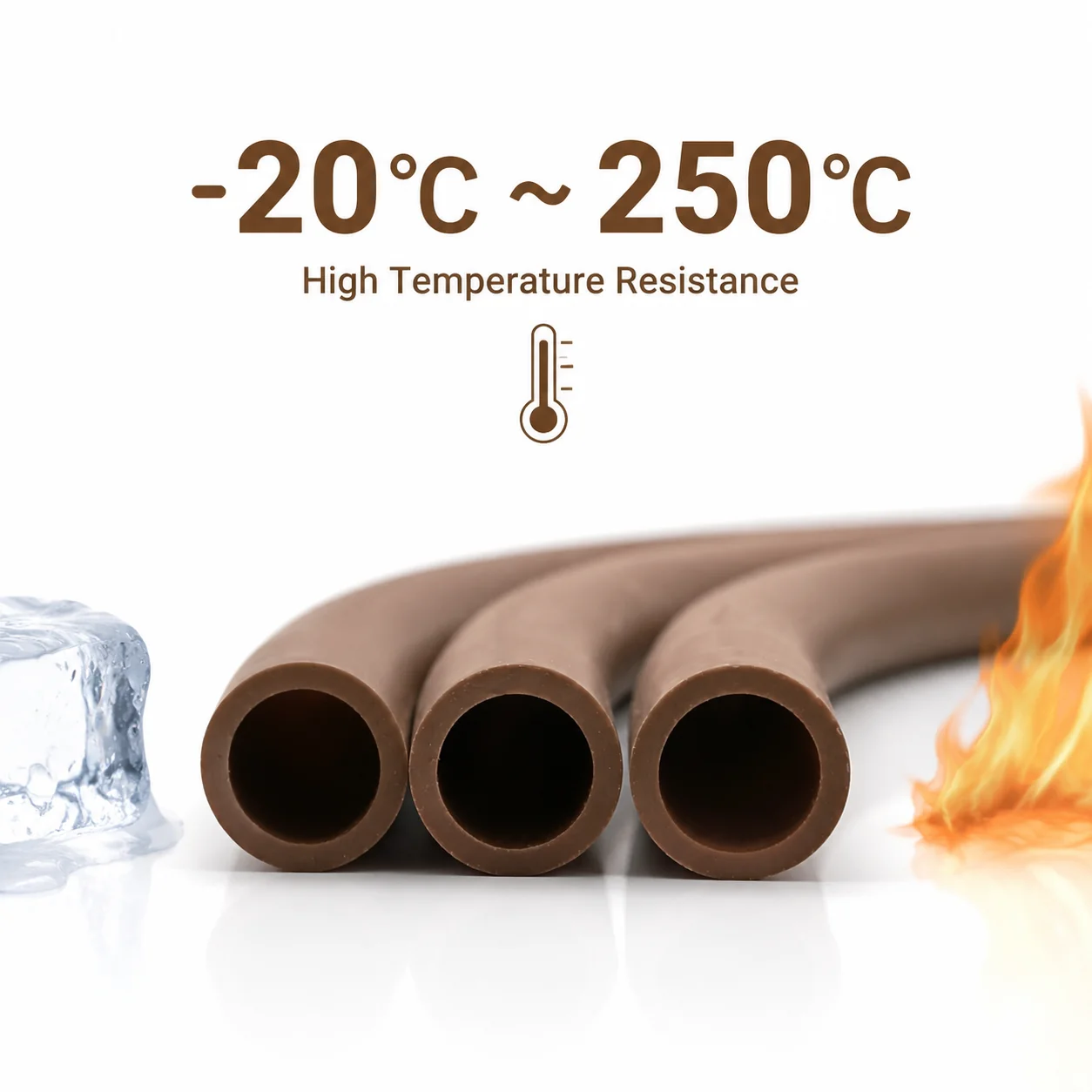 1/2/3/5 Brown Fluororubber Tube, Inner Diameter 2-14 Millimeters, High-pressure Equipment Sealing Guide Hose