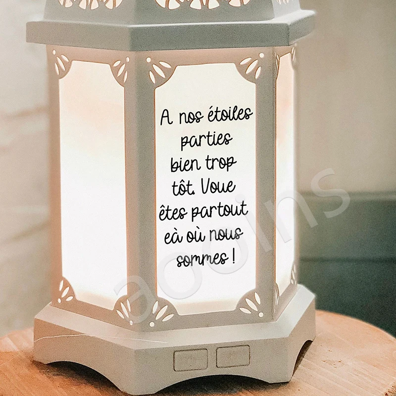 French Lantern Vinyl Sticker Decals Deceased Wedding Decal Decoration Thought Marriage Death Stickers Memorial Lantern Decor