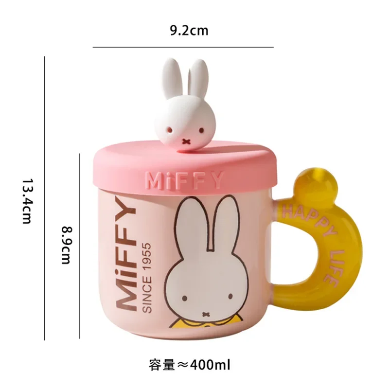 MIFFY Miffy Exquisite Ceramics Originality Mug Bring A Doll Cup Lid Household Lovely Male Female Student Office Water Cup Gift