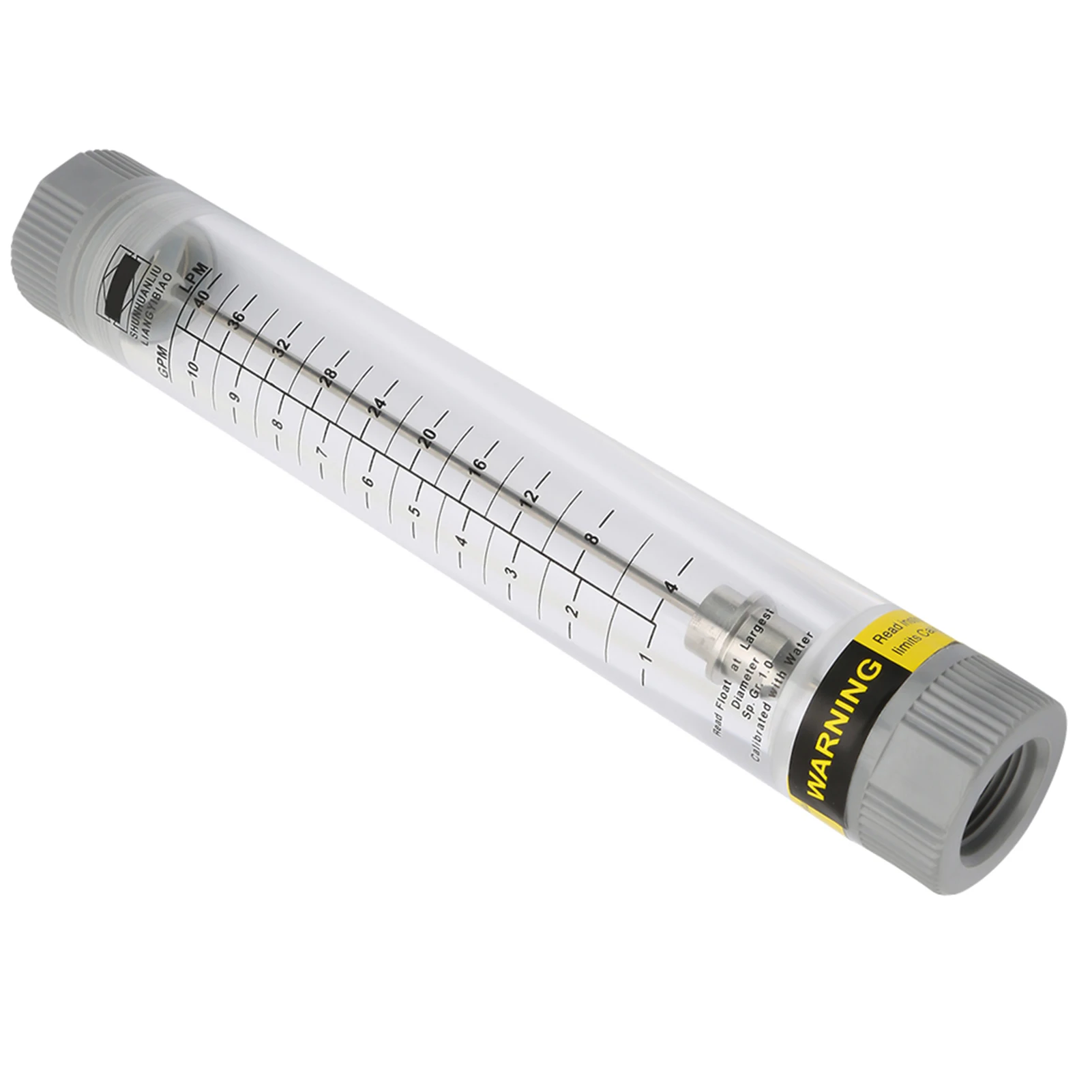 LZM-20G 1-10GPM Acrylic Plexiglass Tube Type Liquid Flowmeter Flow Meter for Female G3/4in