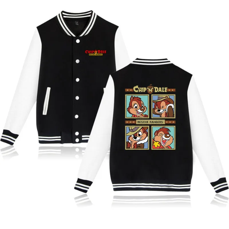 

Disney Chip N Dale Bomber Women's and Men's Autumn Baseball Jacket, Street Wear, Harajuku Bomber University Jacket
