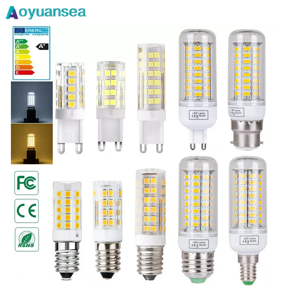 2024 New High Brightness LED Corn Bulb E27 E14 B22 B15 GU10 G9 7W 9W 12W 15W 18W 5730 2835 SMD Globe Lamp Spot Light Hotselling