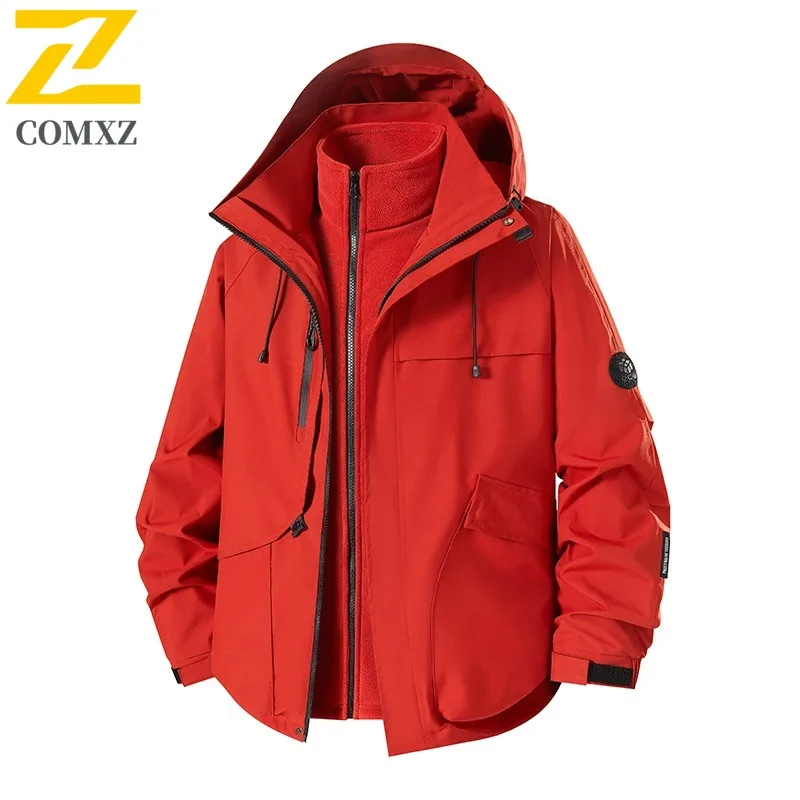 

Мужская съемная куртка с капюшоном 3-в-1 для спорта на открытом воздухе унисекс, повседневная одежда, трансформируемая в два стиля, универсальное однотонное пальто