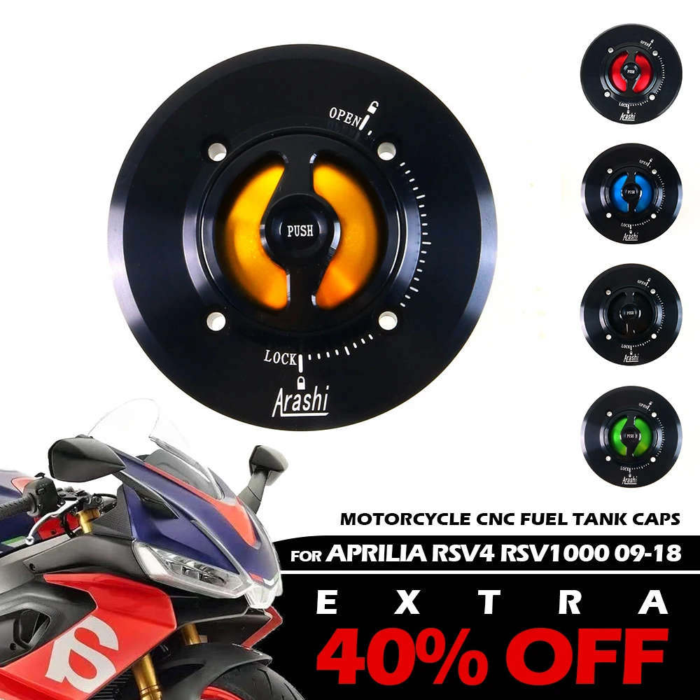 

Motorcycle Quick Release Fuel Tank Cap For Aprilia RSV4 RSV1000 TUONO V4R 2004-2018 Modified CNC Aluminum Accessories