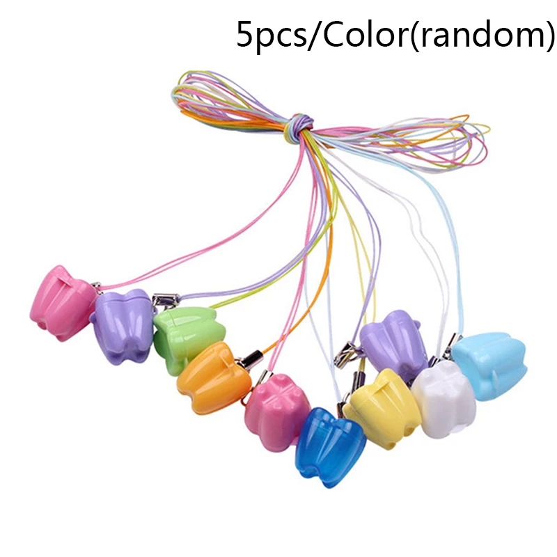 5pcs/set Baby Milk Teeth Storage Box Plastic False Teeth Organizer Case