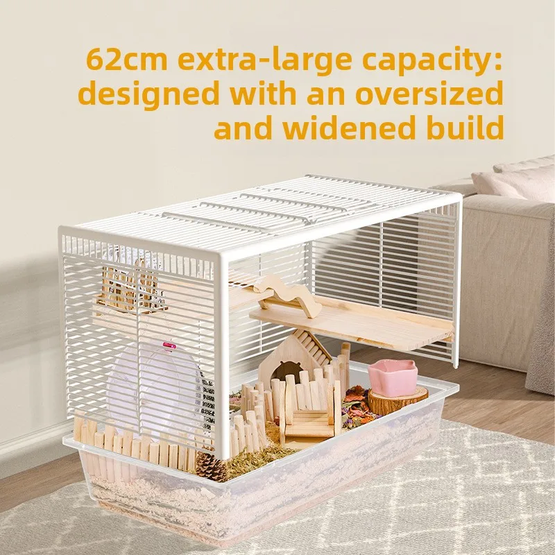 Fully transparent column 62 transparent elevated hamster cage with acrylic decorative scenery display box