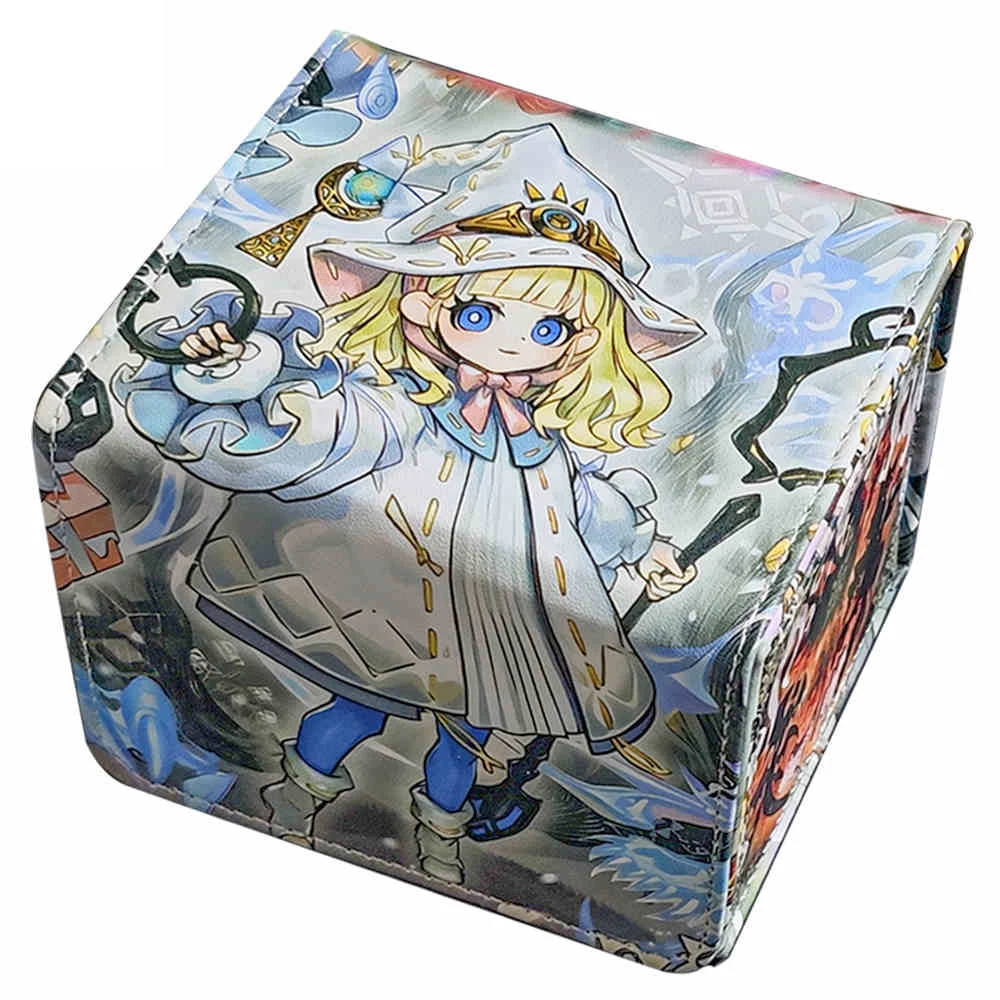 Diy Self Made Yu-Gi-Oh! Elzette of The White Forest WS PTCG OPCG YGO  Card Storage Box Large Capacity Leather Card Box Gift Toy