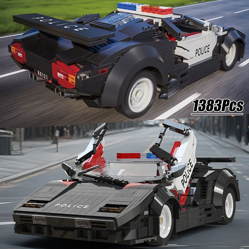 

Технический 1383 шт. полицейский автомобиль, знаменитый спортивный автомобиль Lambor, строительные блоки, высокотехнологичный супергонщик, гоночный автомобиль, кирпичи, игрушки, подарок для мальчиков
