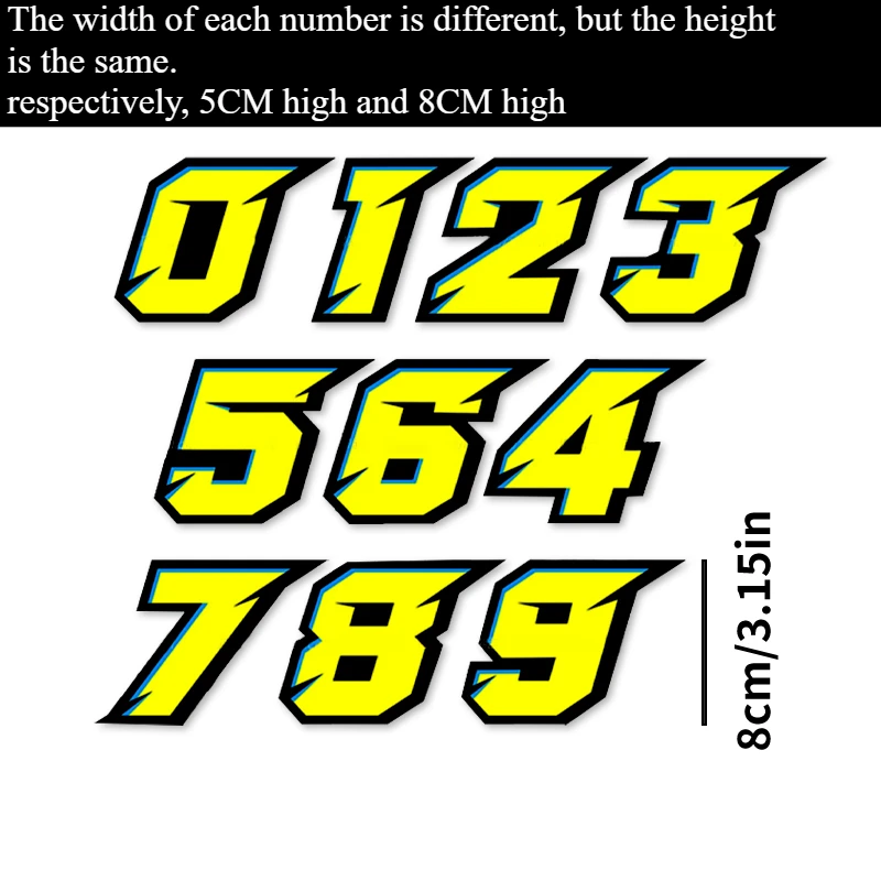 1PC Number 0123456789 Scooter Stickers Waterproof Motorcycle Fuel Tank Vinyl Decals for KTM BMW Yamaha Kawasaki Suzuki Piaggio