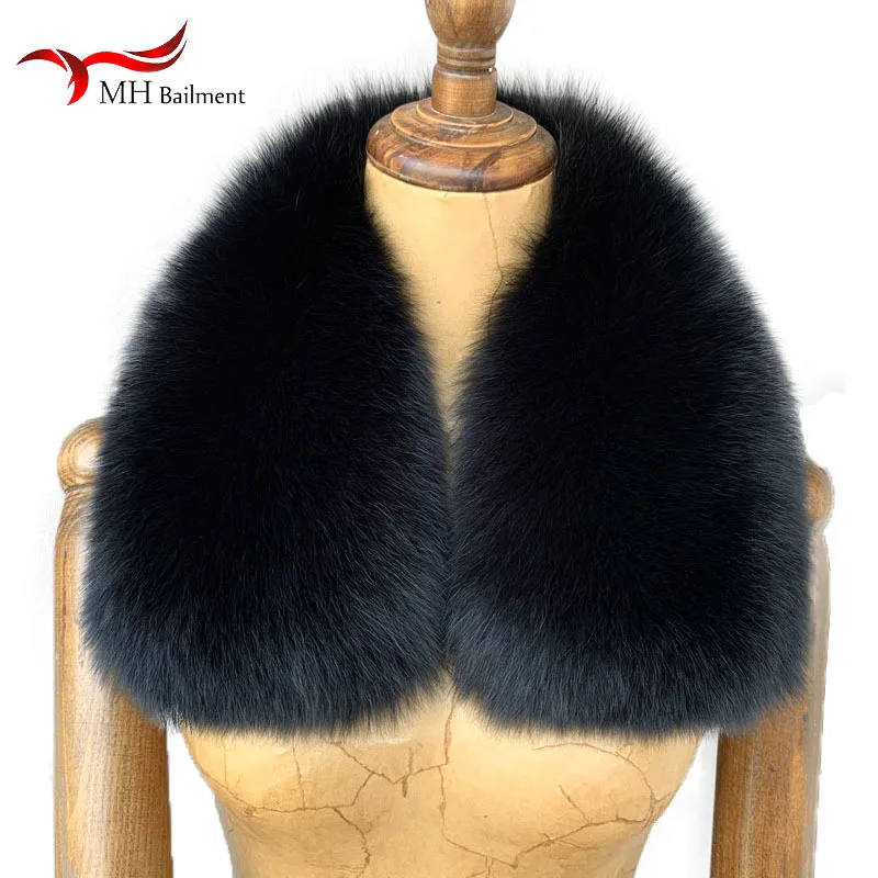 Oversized fox fur collar winter real fox fur male female ladies down jacket coat fur collar bib universal wild 100% fur scarf