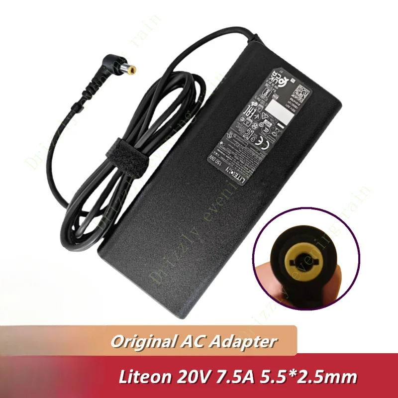 For gigabyte laptop power supply genuine LiteOn pa-1151-76 20V 7.5a 150W 5.5*2.5mm AC laptop charger adapter original OEM