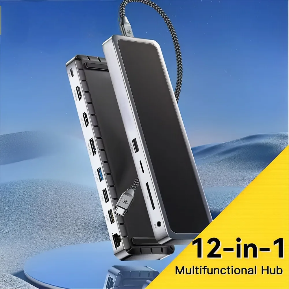 

12-in-1 Multi Port Function Type-C Power Adapter 100W C-type Hub 3.0 Laptop 12 in 1 En One Usb Type C Hub DP
