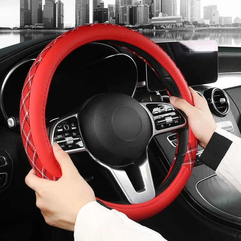 Universal Leather Hemp Splicing Car Steering Wheel Cover For Great Wall M4 Haval H6 Coupe H5H3H2M2 New Dazzling  Car Accessories