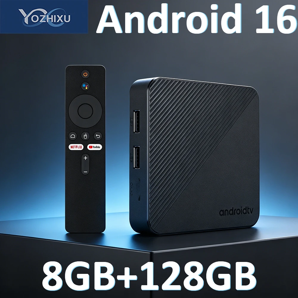 

Смарт ТВ-приставка YOZHIXU Android 16 T8 RK3518 8 ГБ 64 ГБ 128 ГБ с двойным Wi-Fi 6, BT5.4, поддержкой видео 8K HD, Google Voice Assistant, Netflix, медиаплеер