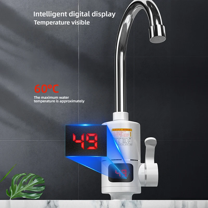 

Электрический кухонный водонагреватель с ЖК-дисплеем, цифровой кран с мгновенным нагревом, водонепроницаемый смеситель для горячей и холодной воды, кухонные принадлежности