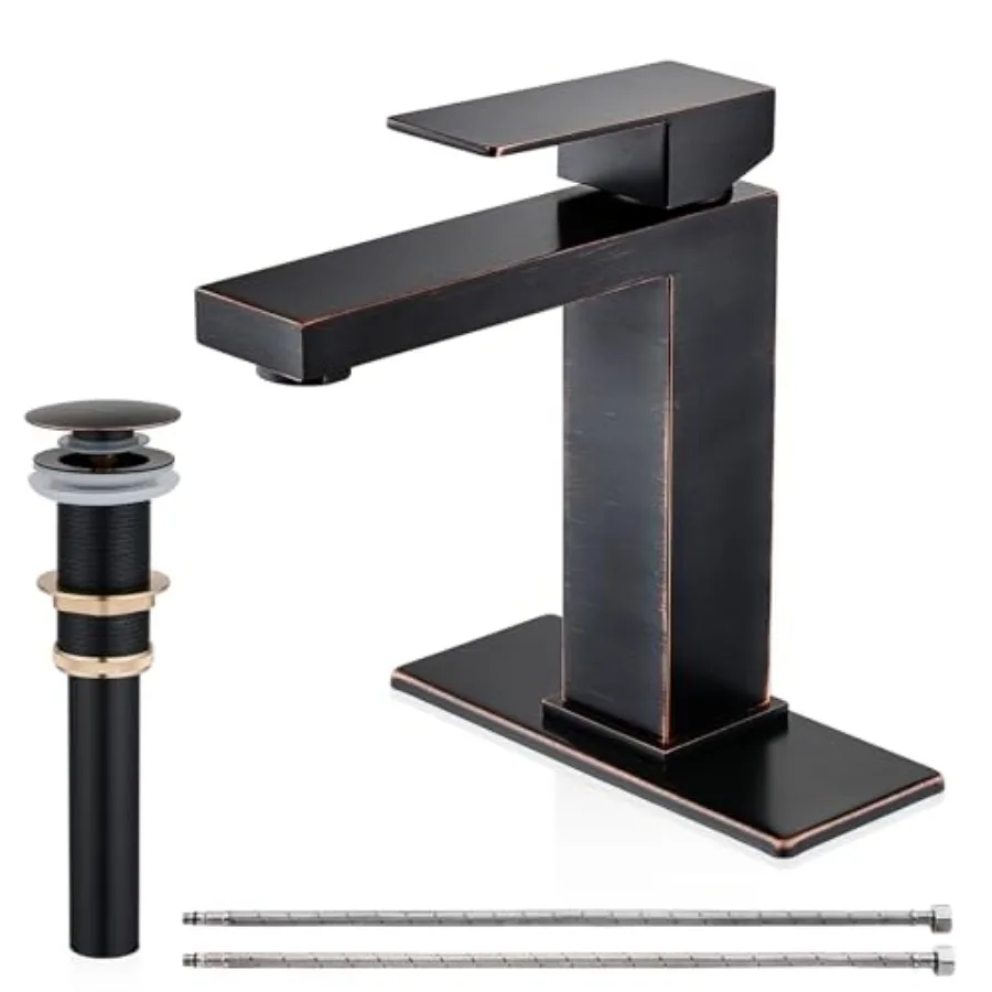 

Bathroom Faucet, Single Hole Vanity Bath Faucet, Single Handle Modern Stainless Steel Bathroom Faucets for Sink 1 Hole with Pop