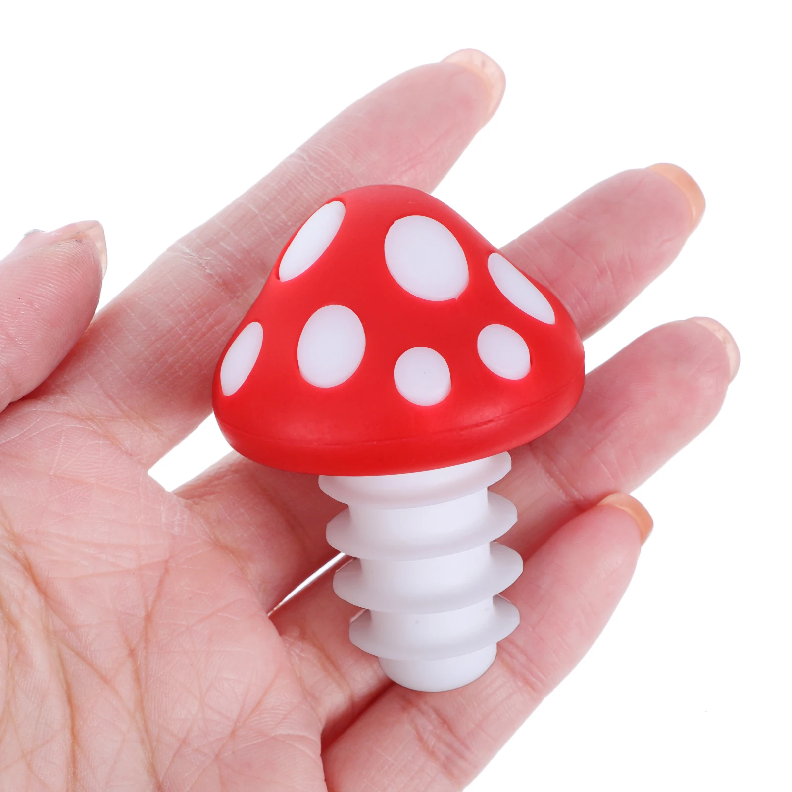

2Pcs Mushroom Silicone Wine Bottle Stoppers Creative Design Airtight Seal Wine Preservation Decorative Caps for Party Kitchen