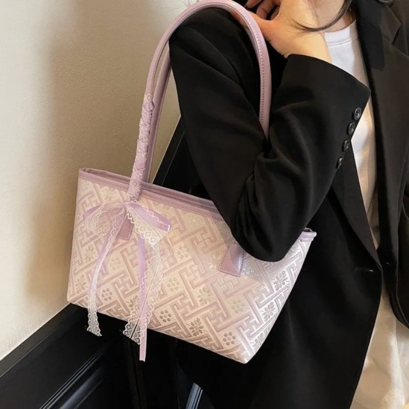 

Ladies Handbag Retro Maillard Style Crossbody Bag Underarm Purse For Travel Companion Use