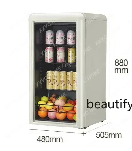 ZH  Ice bar household living room retro appearance beverage cabinet refrigerated tea cabinet transparent door