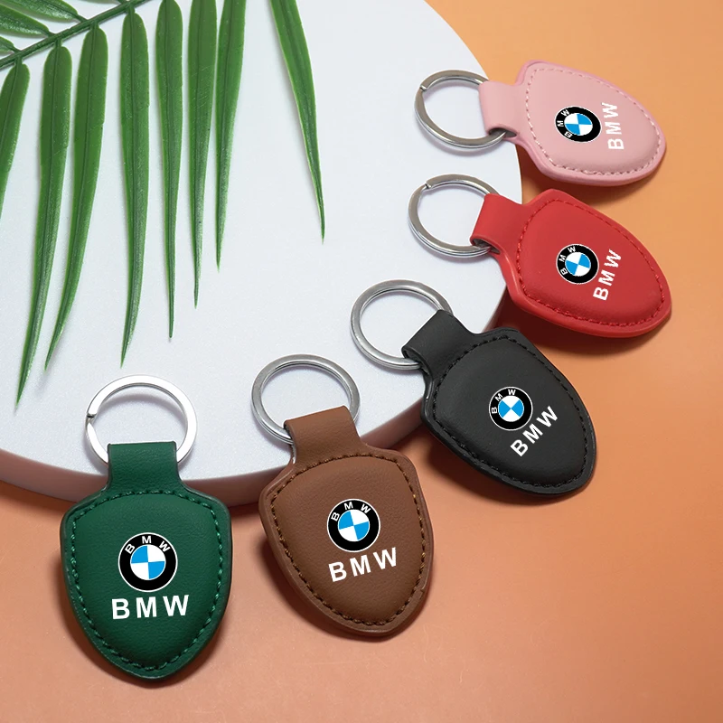 Leather Car Emblem Key Chain Ring Holder for BMW M M2 M4 M5 M6 M8 X1 X2 X3 X5 X6 M135i M240i Z4 328i X7 Auto Keychain Accessory