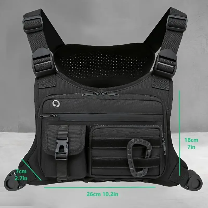 Multi-Pocket Tactical Chest Bag Outdoor Sports Chest Pack for Travel Cycling Running - Adjustable Outdoor Activity Gear