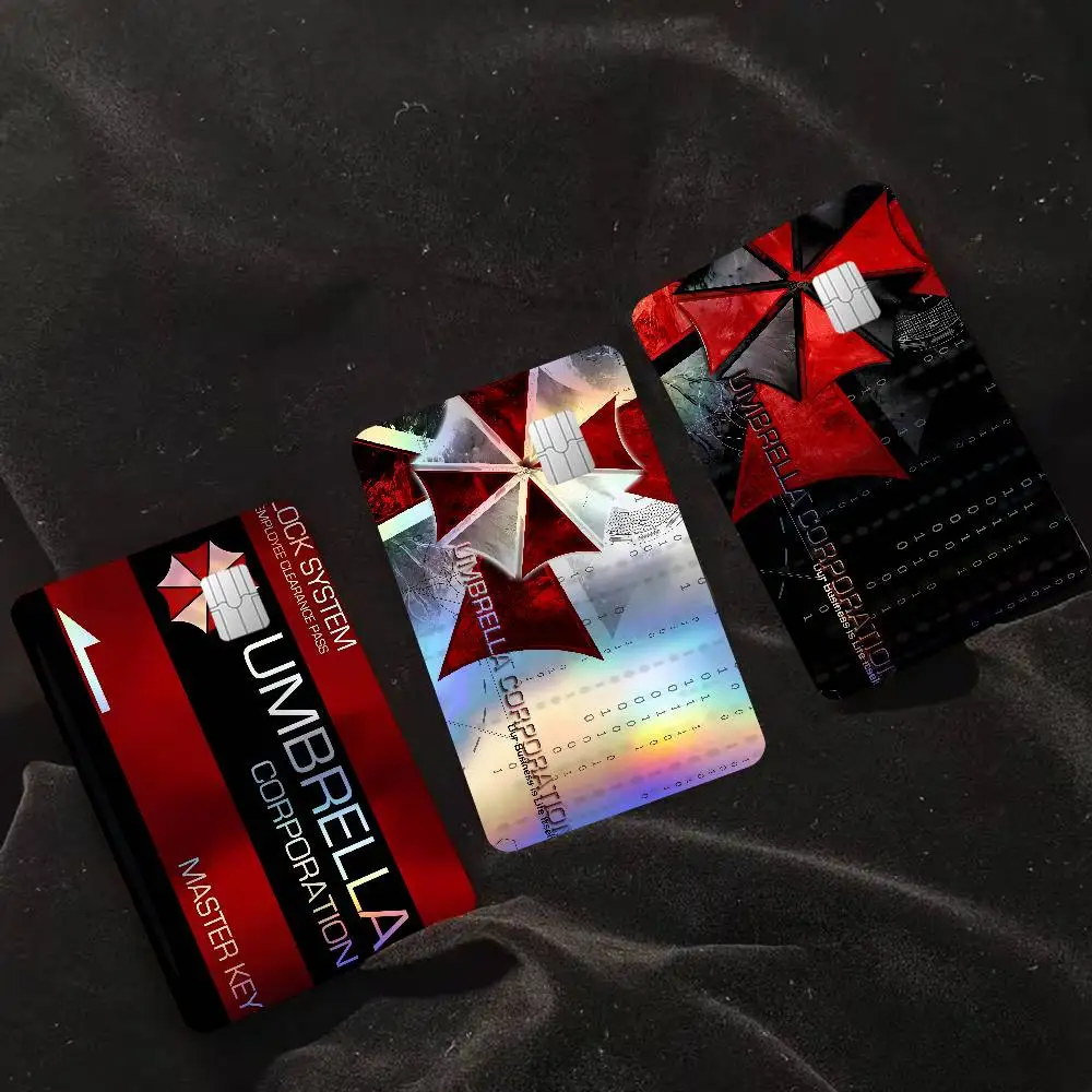 Umbrella Corporation Laser Glow Bank Card Stickers Stylish Removable Personal Card Decals