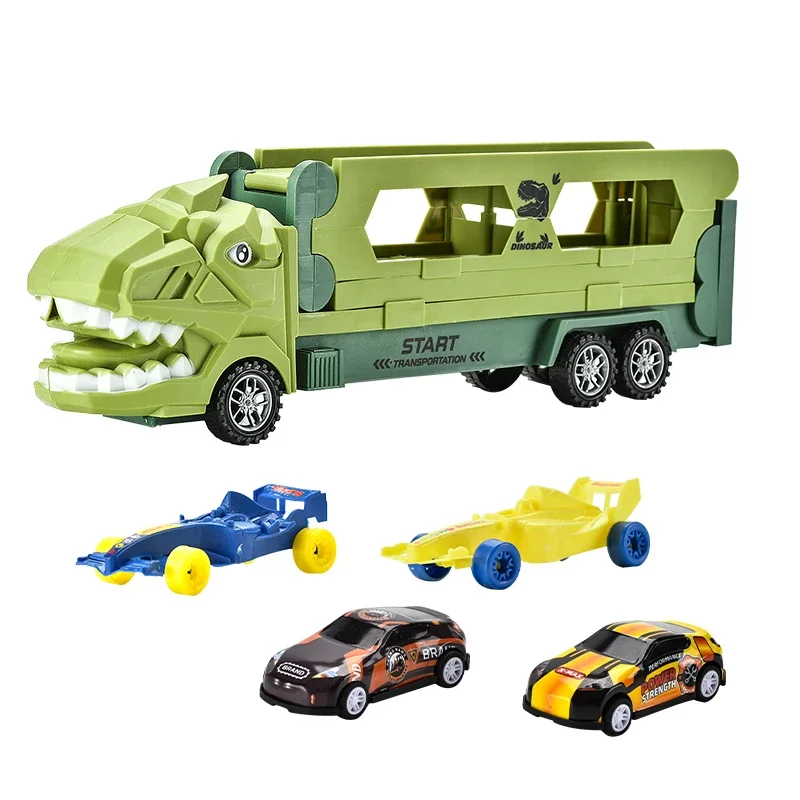 

Transformer Dinosaur Track Launcher Car - 2-in-1 Action, Foldable Design, Mix of Triceratops, T-Rex, & Racer Styles, Age 3+