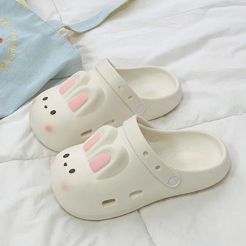 Cartoon Rabbit Clogs Women Summer 2026 Lightweight Waterproof EVA Garden Shoes Cute Thick Bottom Woman's Beach Sandals Slippers view 3