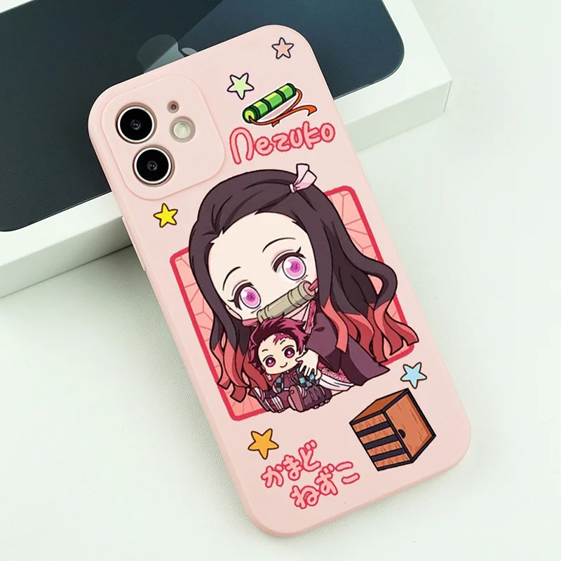Coque de téléphone antichoc Anime Demon Slayer, coque de protection pour iPhone 11, 12, 13 Pro Max, 6s, 7, 8Plus, X, Poly XS, SE, Kimetsu No Yaiba
