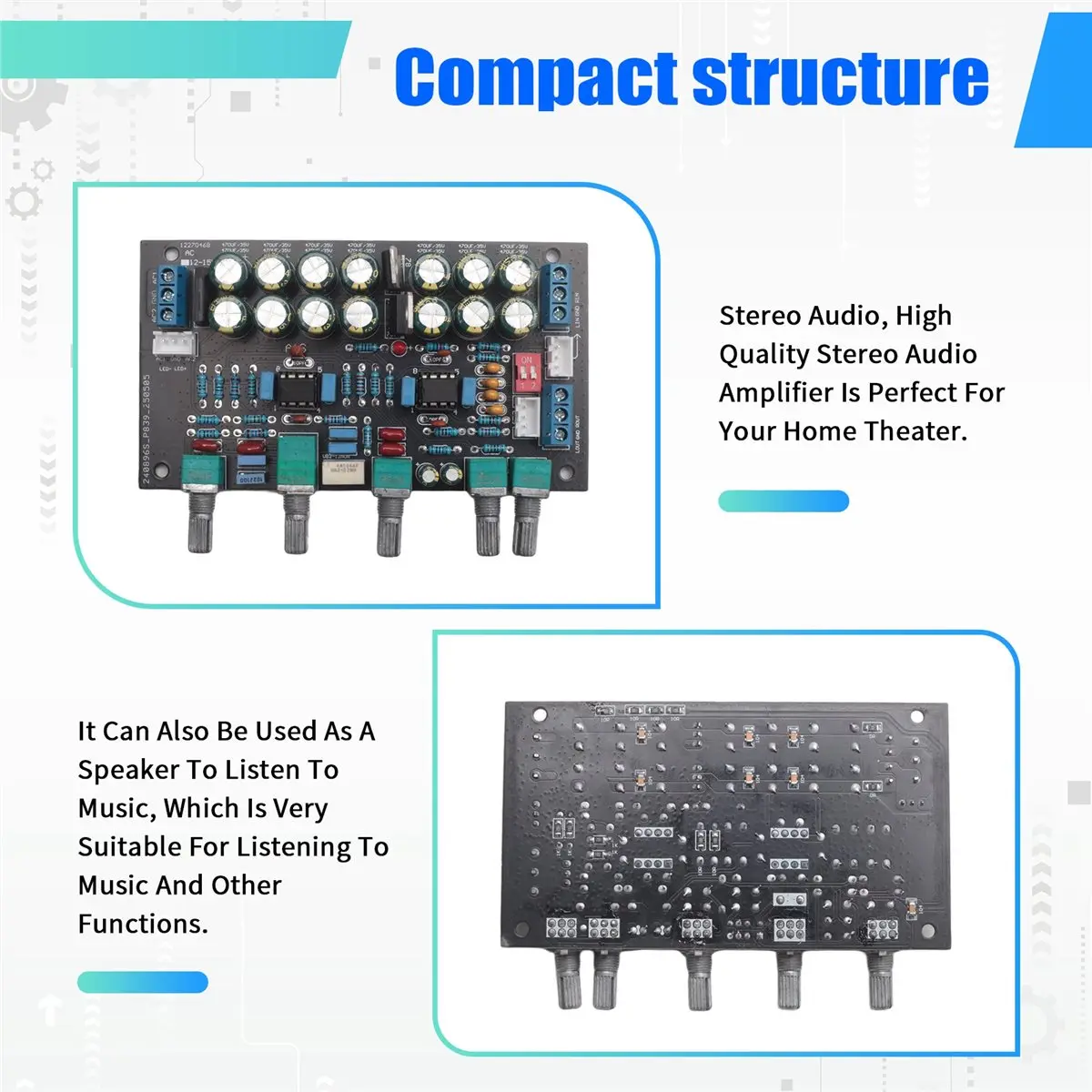 ABGN Convenient Multifunctional Pre-Amplifier Tone Board Preamp Volume Tone Control DIY Speaker Amplifiers Sound Audio Amp