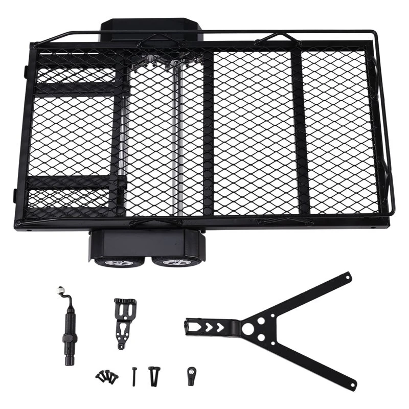 B05C-For 1/16 For 1/18 Metal Trailer For RC Car Crawler Axial SCX24 Jeep Gladiator TRX4M