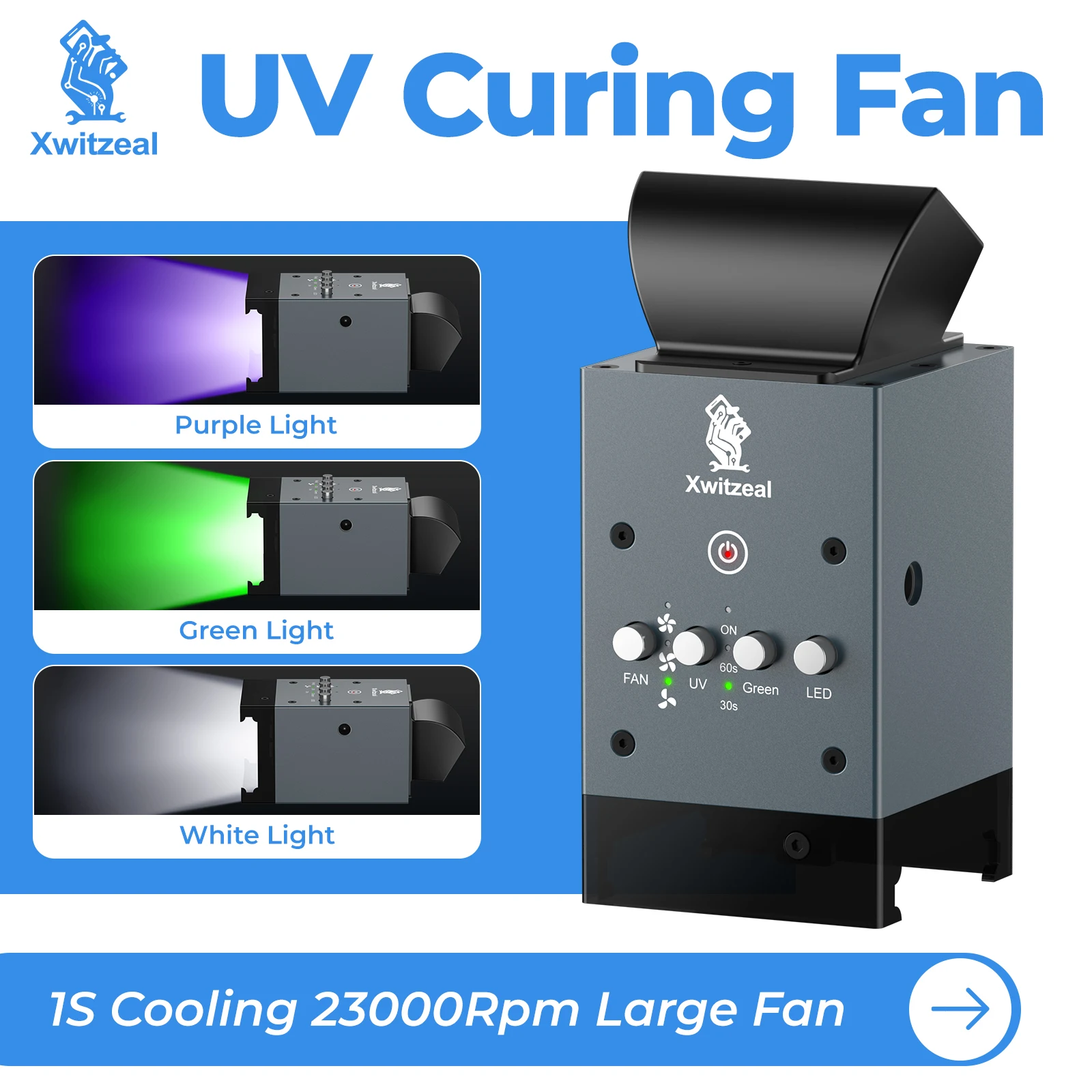 YAKE exhaust fan VU light display exhaust light LED light 4 in 1 strong suction portable maintenance exhaust mode