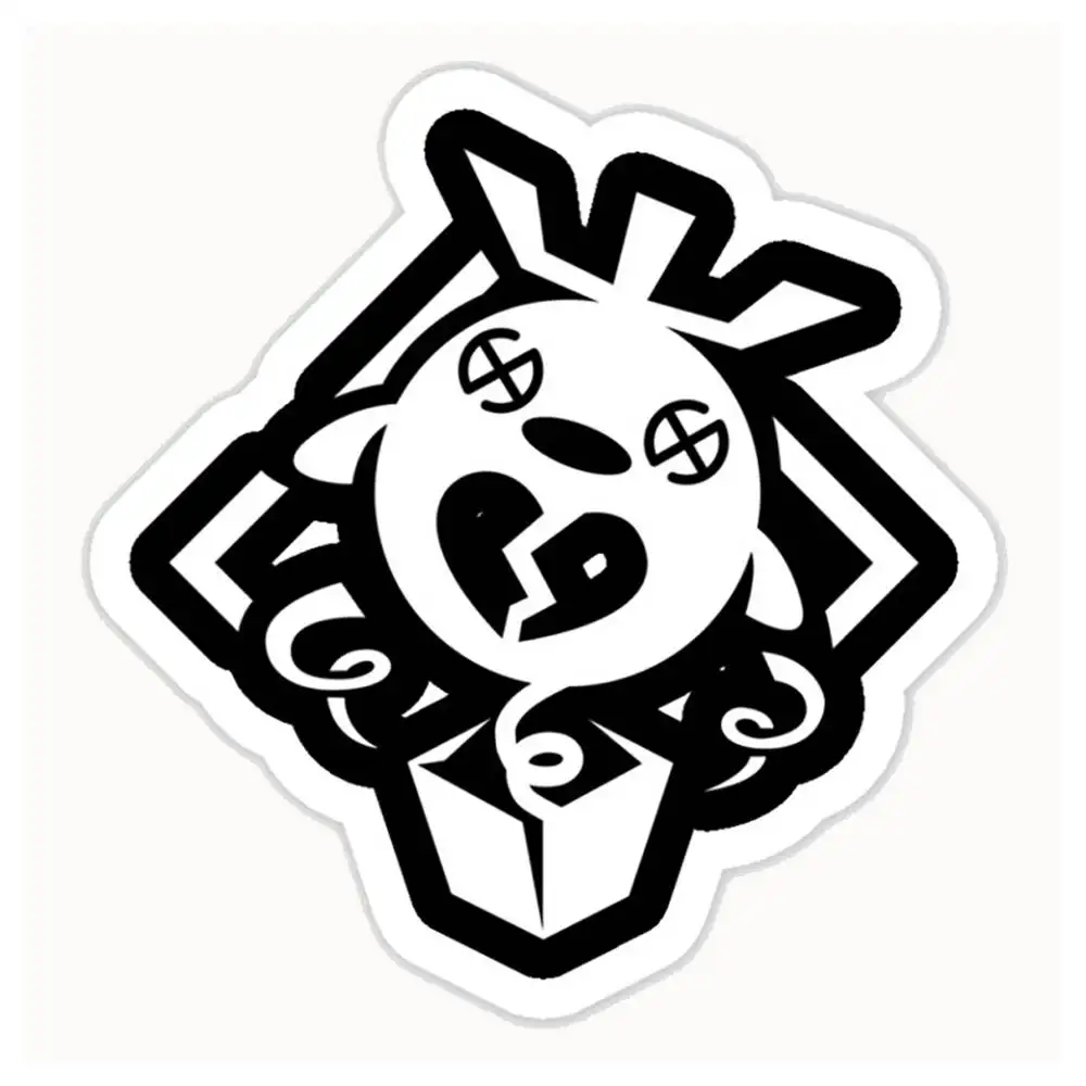 Genshin Impact Aino Emblem White Waterproof Stickers For Decorating Car Windows Motorcycles And Computers.