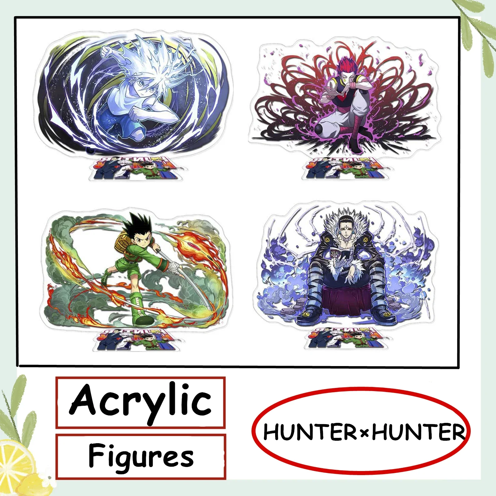 Anime HUNTER×HUNTER GON·FREECSS Killua Zoldyck Kurapika Hisoka Meruem Kite Stand Figures Accessories Cosplay Cartoon Badge