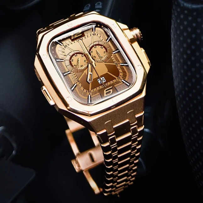 Luxury Modification Mod Kit for Apple Watch Ultra 2/Ultra 49MM Stainless Steel Strap+Case for IWatch Series 49mm Accessories