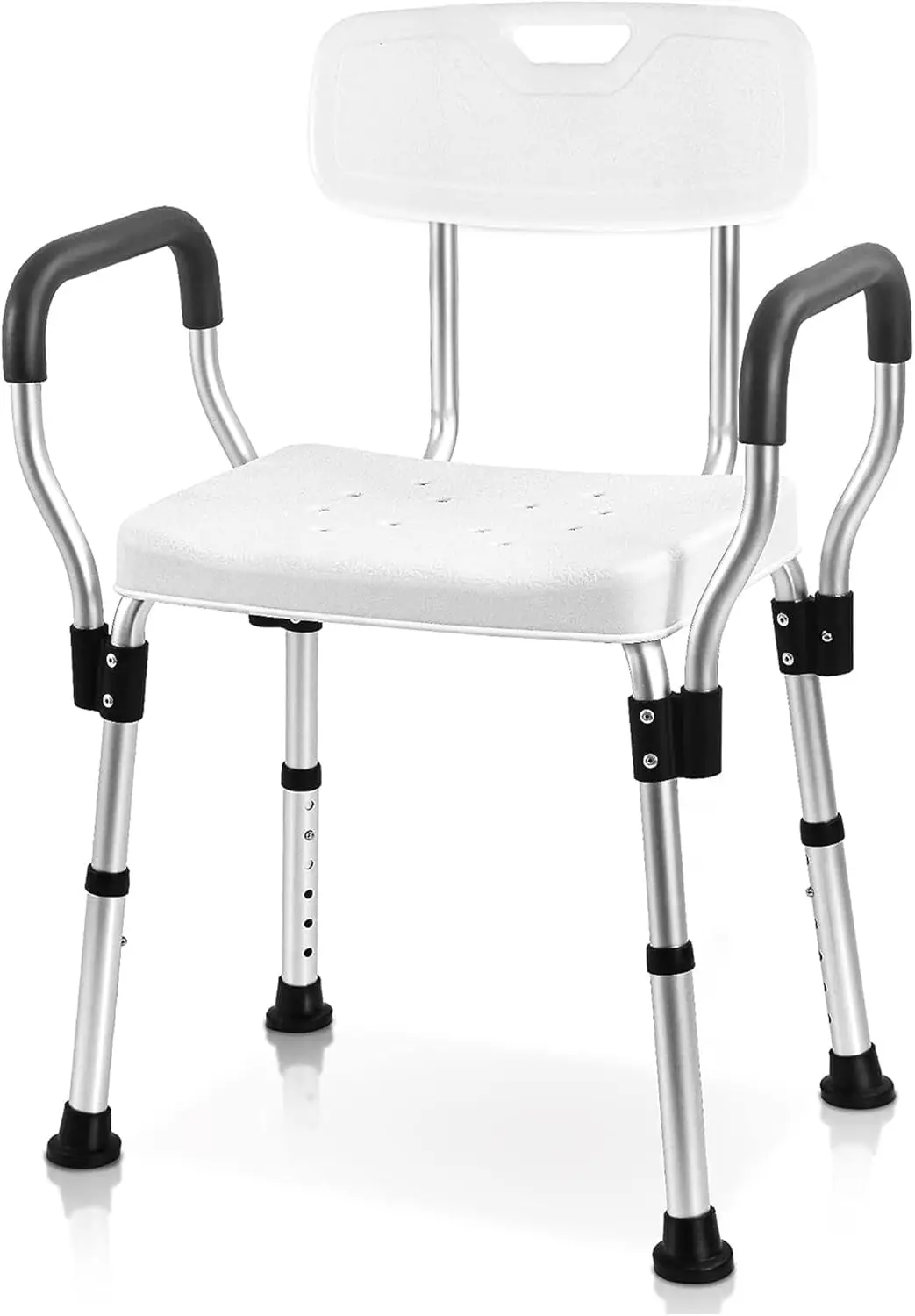 Shower Chair - Heavy Duty Shower Seat with Back for Bathtub with Arms for Handicap