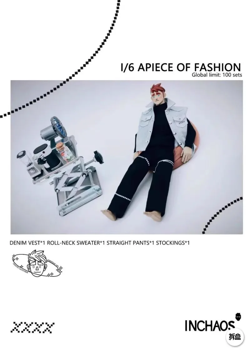 IN CHAOS APIECE of Fashion 1/6 Scale Trend Figure Clothes Accessories Suit Model Limited Edition For 12'' WORLDBOX AT020 Body