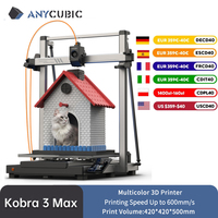 ANYCUBIC Kobra 3 Max AE Version Multi-Color 3D Printer Max Speed 600mm/s Massive Build Volume 500*420*420mm Smart APP Control