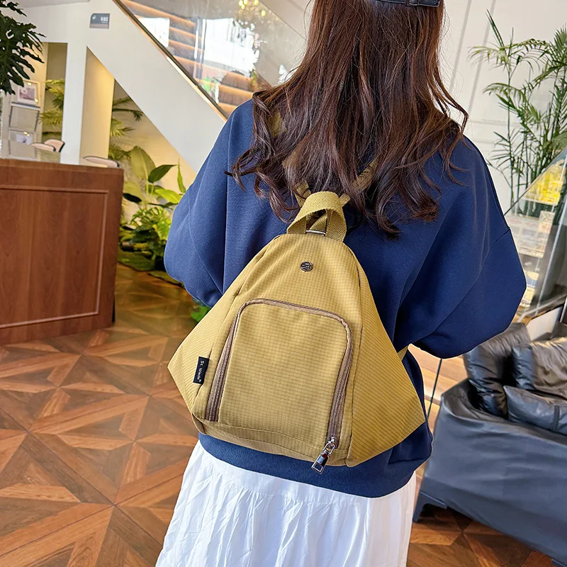 حقيبة ظهر كاجوال متعددة الاستخدامات بلون سادة، حقائب كروس عصرية ذات سعة كبيرة، حقيبة كتف للركاب متعددة الوظائف