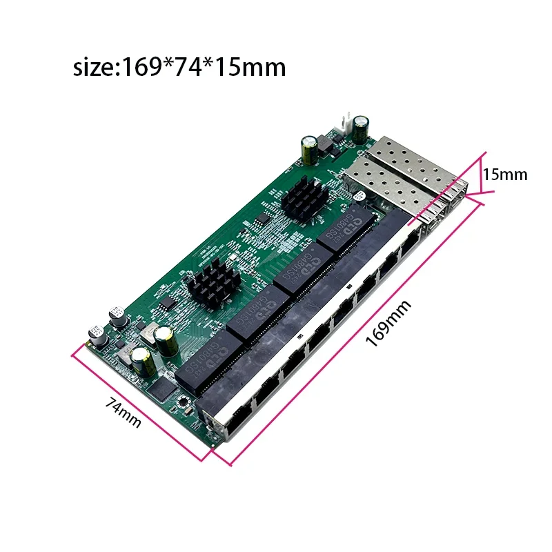 8-port POE 2.5G/10/1000M مصدر طاقة 48V 2-port 10G SFP Port مفتاح من الدرجة الصناعية