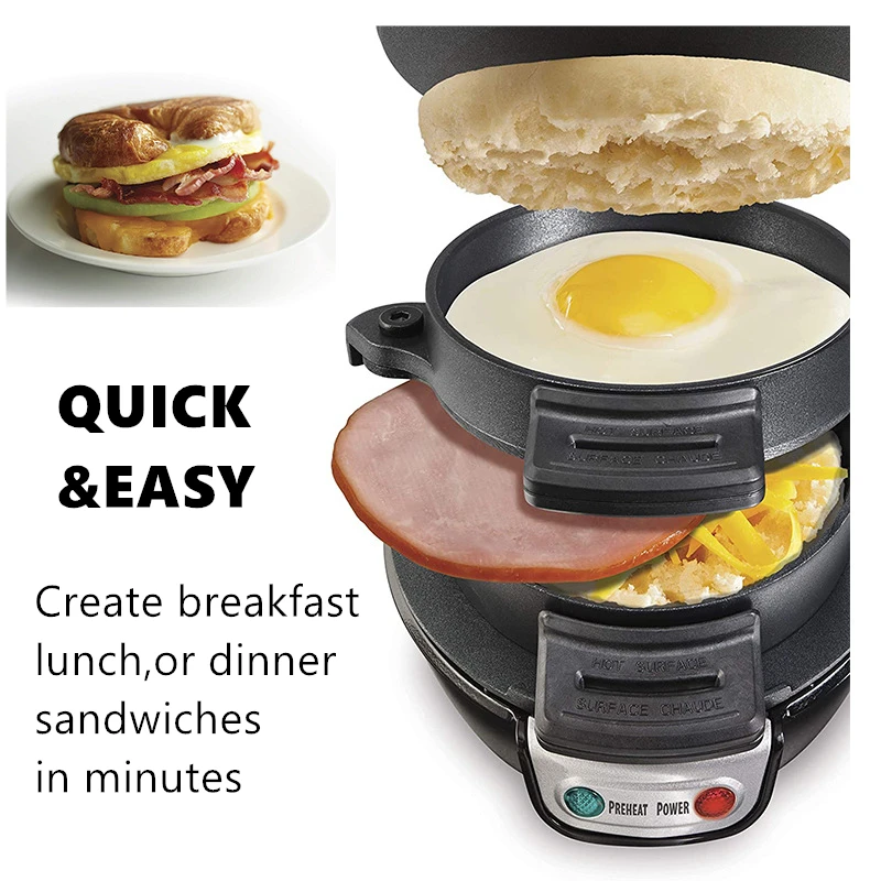 Household Breakfast Machine Electric Burger Sandwich Maker Non Stick Bread Toaster Grill Baking Pancake Egg Cooker Waffle Maker