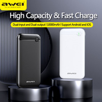 Awei P82K Portable Power Bank 10000mAh For Android and iOS Outdoor Mobile Phone Powerbank Fast charging External Spare Battery