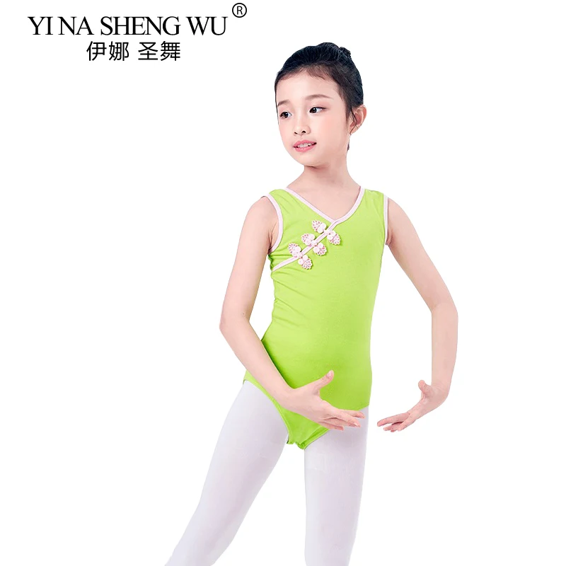 New Children Ballet Dance Wear Chinese Classical Style Ballet Dance Leotard Children Girls Pink Short Sleeve Leotard Dance Wear