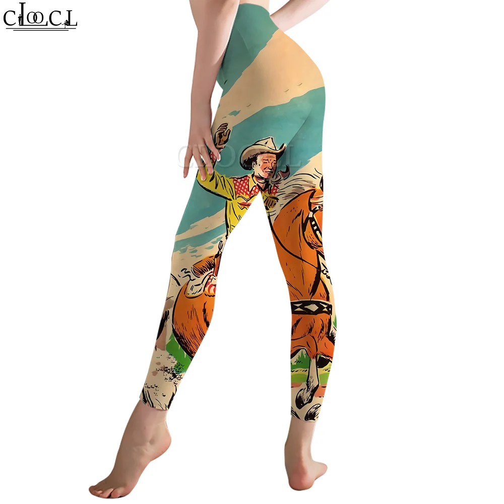 CLOOCL Dames Legging Ridderpatroon 3D-geprinte broek voor vrouwelijke training Push-up jogging Stretchbroek met hoge taille