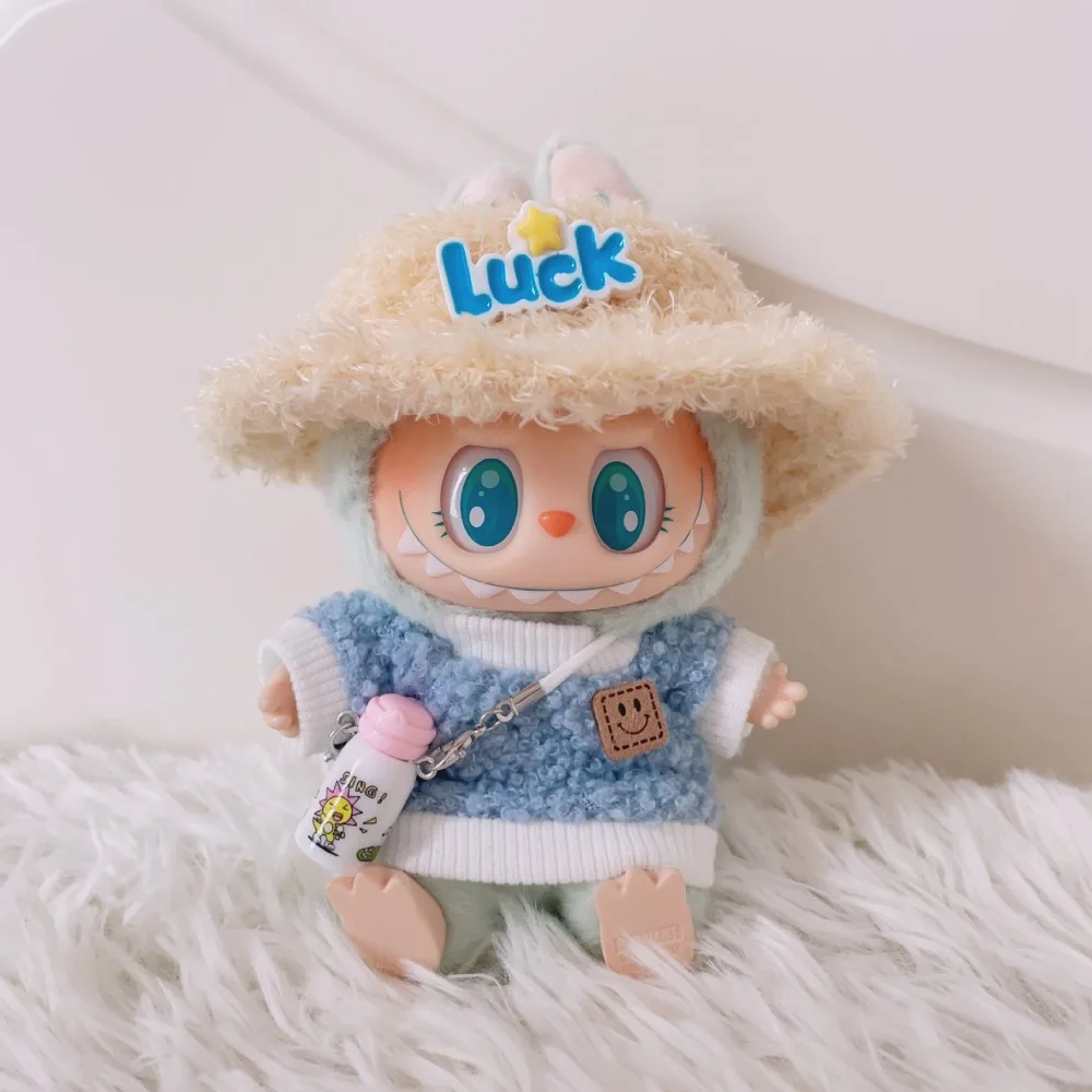 

17 см мини-плюшевая кукла, одежда, аксессуары для Кореи, Kpop Exo Labubu Idol, полосатая одежда, обувь с глазами, костюм, одежда, подарок