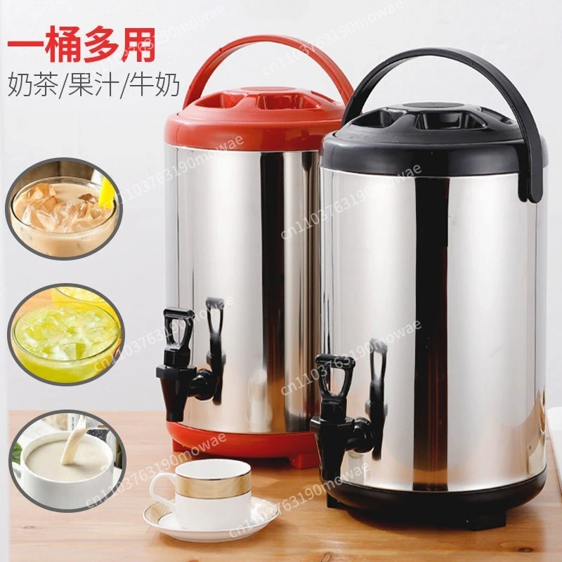 

Commercial insulation bucket Soy milk bucket Double-layer cold insulation 304 stainless steel milk tea bucket Milk tea shop